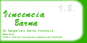 vincencia barna business card